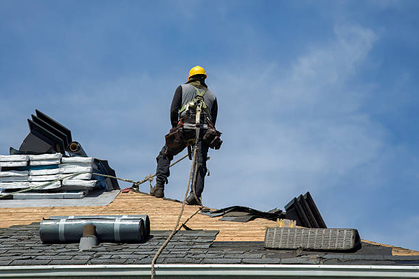 Professional Roofing technician working in Platina, CA